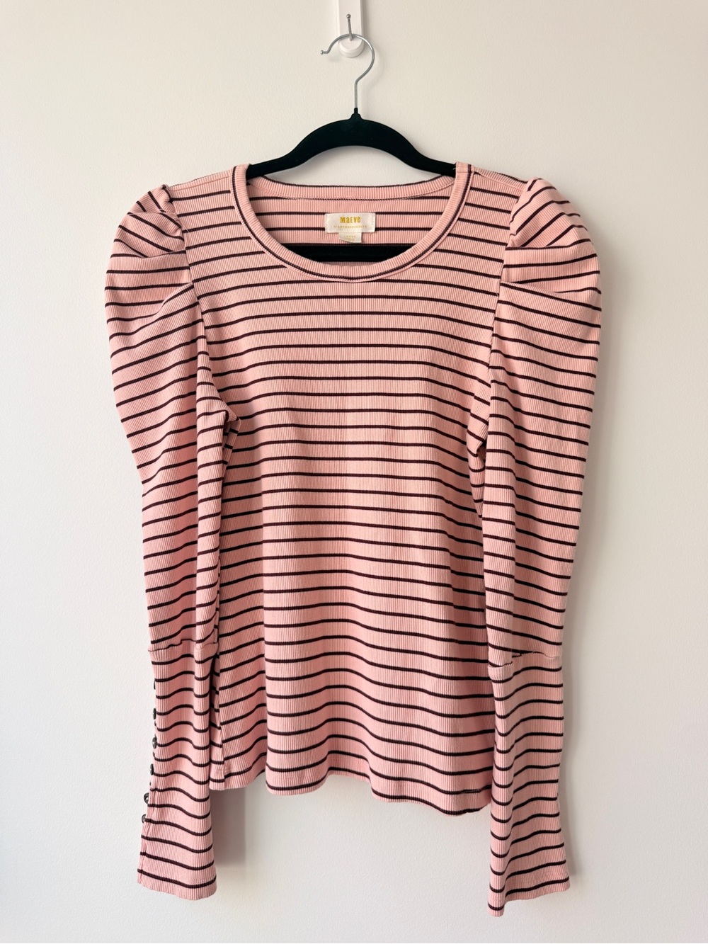 ANTHRO STRIPPED PINK LONG SLEEVE